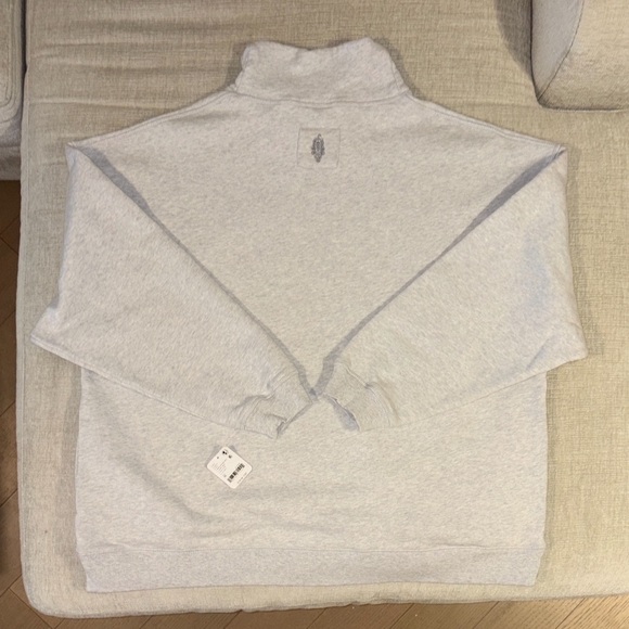 Free People Movement A Cut Above Mock Neck Pullover Sweatshirt Gray Medium NWT - Picture 7 of 9